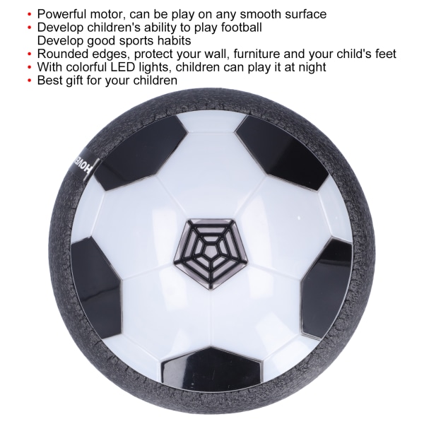Barn Hover Fotball Leker LED-lys USB Oppladbar Air Power Innendørs fotball Spillespill