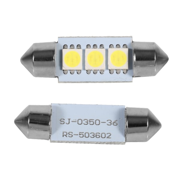 10 STK 36MM 12V 3 SMD 5050 LED Festoon Dome billampor Interiörlampa Vit