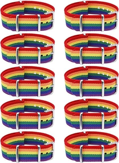 10 stk Pride Armbånd, Pride Feiring, Regnbuearmbånd, Justerbart Vennskapsarmbånd, Pride Måned Tilbehør