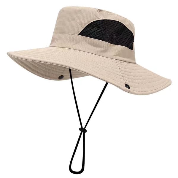 Unisex solhat, vandtæt hat foldbar, beige