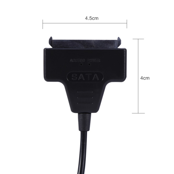 SATA 7 + 15 22 Pin - USB 2.0 -kaapelisovitin 2.55\" HDD-kiintolevylle USB-virtajohdolla