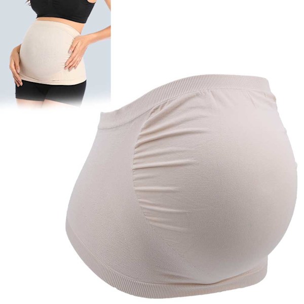 Maternity Belt Andningsbar Abdominal Graviditetsstöd Bälte Mjuk Maternity Belly Brace Hudfärg L