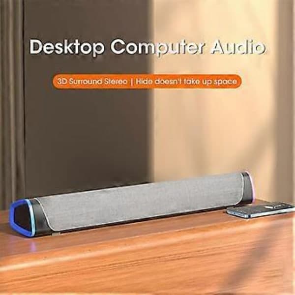 4D Computer Højttaler Bar Stereo Lyd Subwoofer Bluetooth Højttaler til Laptop Notebook PC Musikafspiller (Hvid)