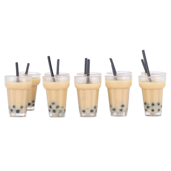 10 stk Mini Milk Tea Charms Resin Dollhouse Milk Tea Krus dekorasjoner for smykker Craft DIY øredobber