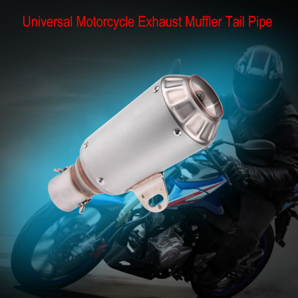 Universal motorcykel lyddæmper udstødningsrør Halerørsspids Rustfrit stål Titanium Farve