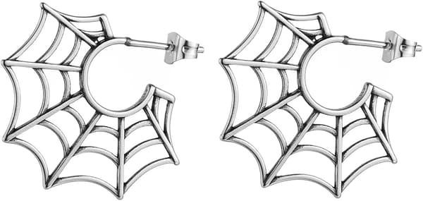 Halloween Spindelvævsøreringe til Kvinder Kirurgisk Stål Stiftøreringe til Mænd