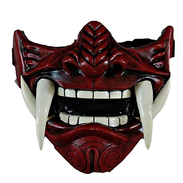 Läskig Ninja Mask - Japansk Halv Mask med Tiger, Draken, Tengu och Sköldpadda Design