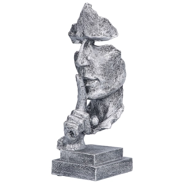 Håll tyst staty intressant unikt utseende fint utförande levande vacker tänkare staty för dekorationSilver Medium BL548
