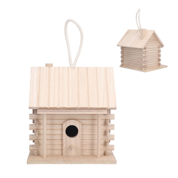 Wood Bird House hengende tømmerhytte Fuglehus for fugl utendørs dekor og interiør hus dekor