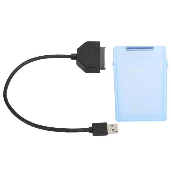 2.5in SATA USB 3.0 Adapter SSD HDD Harddisk Kabel Computertilbehør Beskyttelsesboks (blå)