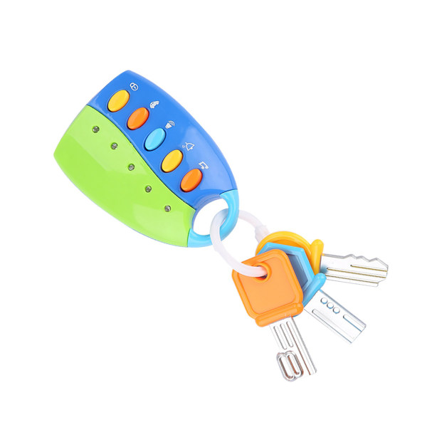 Babylegetøj Smart Key Fjernbetjening Bilkontrol Musikalsk foregive leg for børn Uddannelseslegetøj (blå)