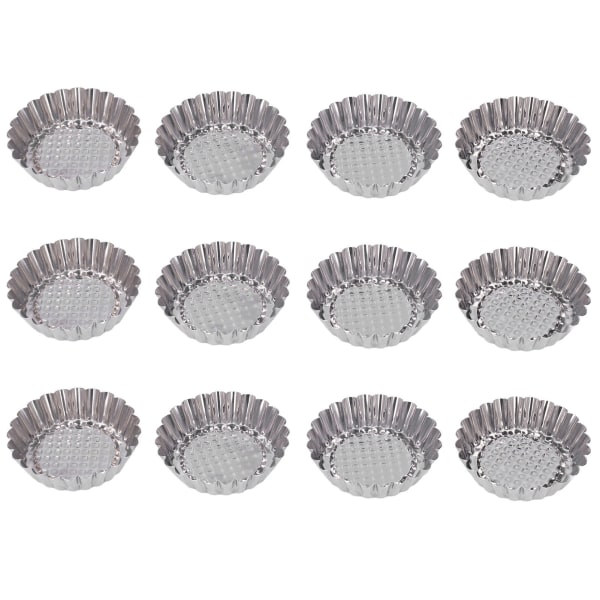 Molds i rostfritt stål - 12-pack, runda kakor och muffinsbakningsverktyg för köksdessertbutik