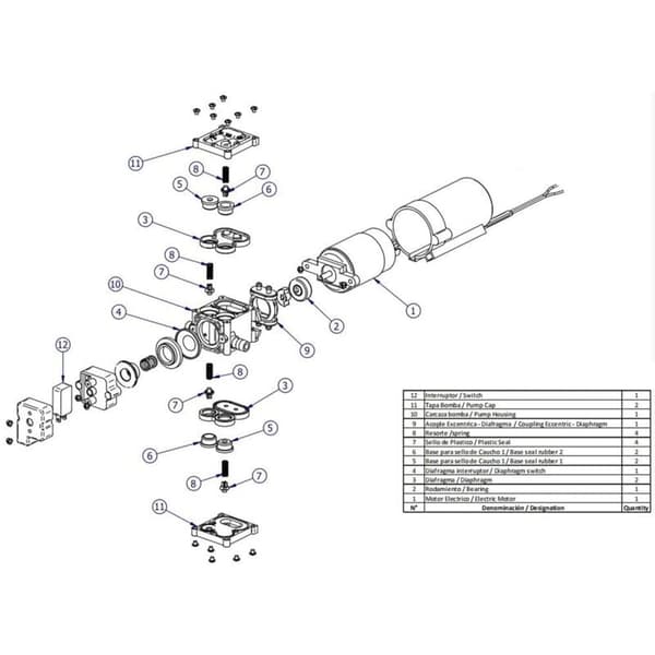 12V DC Högtrycksmembranpump Färskvattenpump Smart Sprayer Pump för RV Husbil