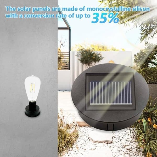 Udskifteligt solcelle-topstykke til havebelysning, 7 cm base LED-lampehoved til sti- og terrasselamper