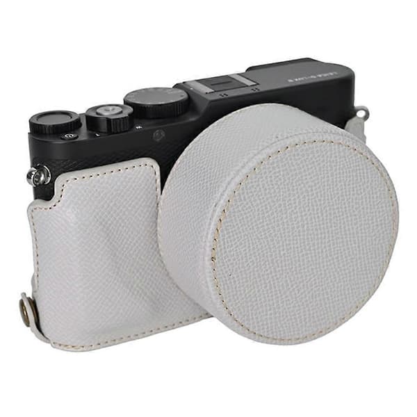 For Leica D-Lux 8 Camera Case PU Leather Protective Cover with Lens Cap - Grey