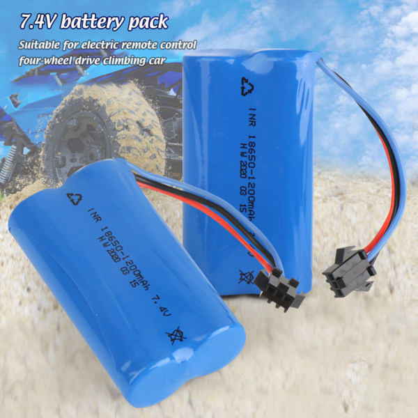 7,4V 1200mAh litiumbatterierstatningsbatteri for fjernkontrollbil