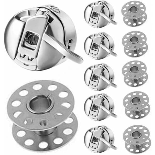 6 stk spoler symaskinspoler rustfritt stål 6 stk metallspoler innstillingsmaskin for maskiner med frontmating klasse 15