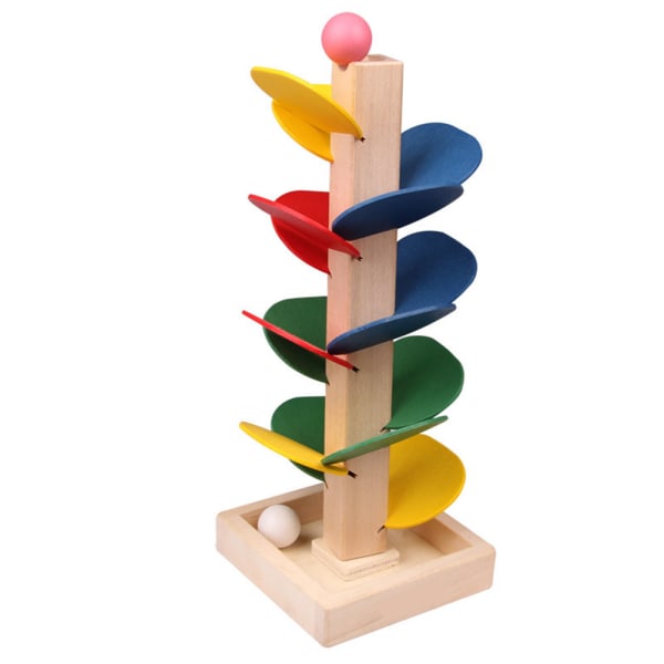 Trætrælegetøj til børn Farverigt trætræ aftagelige blade Marmorbold Løbebanespil Børn Pædagogisk legetøjsblokke