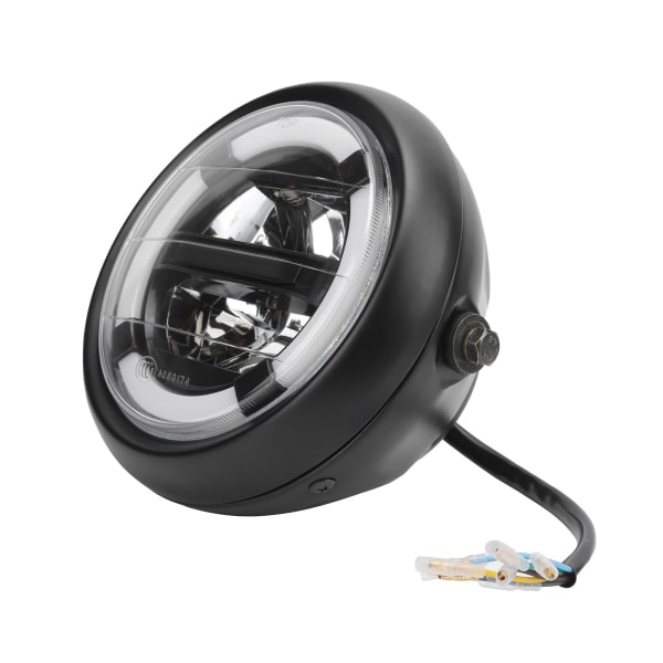 8in motorsykkel LED-frontlykt Retro Angel Eyes-erstatning for Cruiser Choppers Cafe Bobber Racer