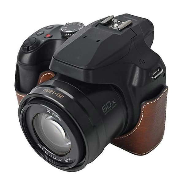 Camera Case for Panasonic Lumix FZ80D with Shoulder Strap, Large Cutout, Litchi Texture, PU Protection