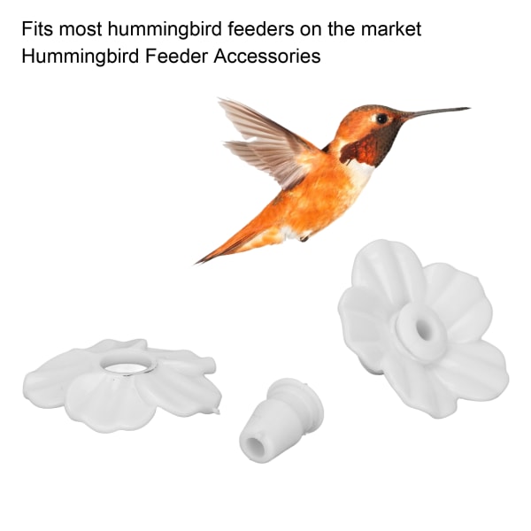 30 sarjaa Hummingbird Feeder Flowers Moniväriset Ainutlaatuiset Vaihdettavat Hummingbird Bird Feeder -kukkatarvikkeet Valkoinen while