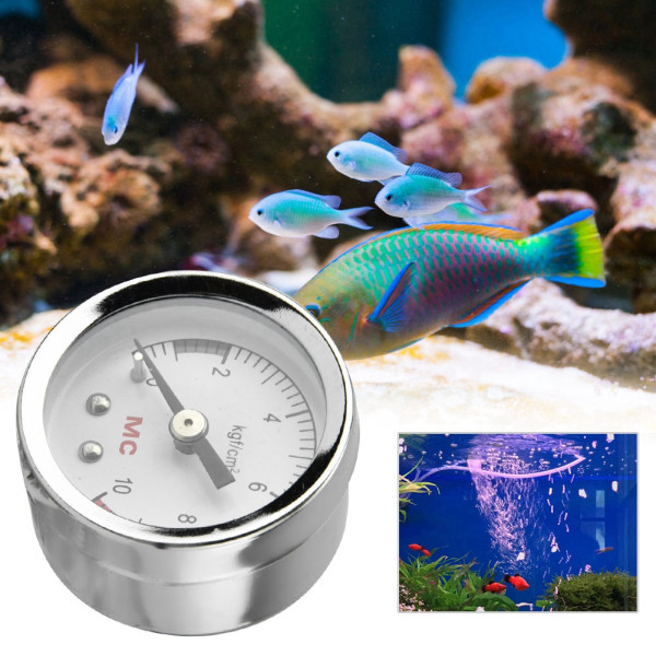 Koldioxid Aquarium Fish Tank Tryckmätare CO2 Luftmätare DIY Hem Lufttryckstabell