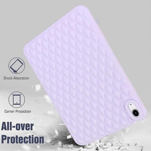 Anti-drop Protective Back Cover for iPad 10.9 (2022) Rhombus Pattern Soft TPU Tablet Case