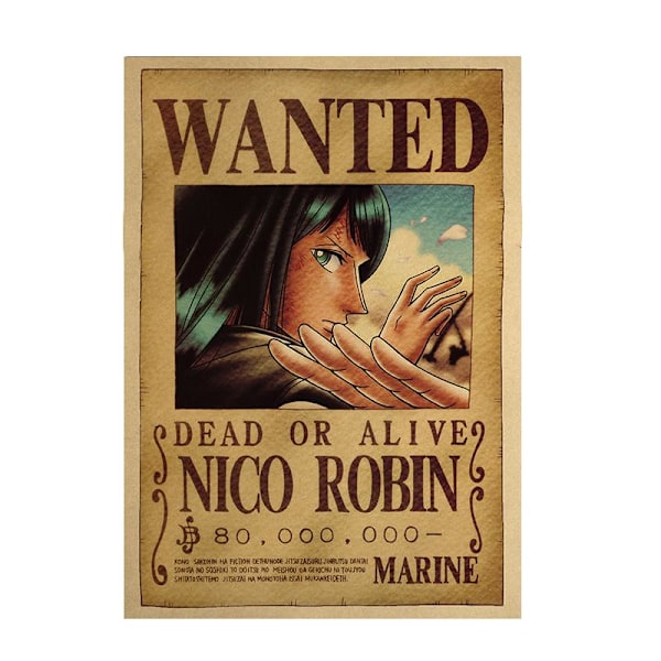 Cartoon Pirate Anime Figur Wanter Poster Heminredning Tillbehör Anime Kraft Papper Dekorativ Målning Typ 3