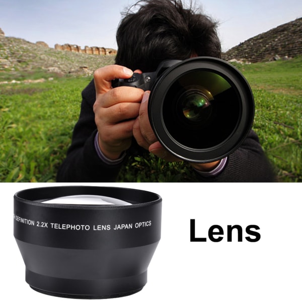Universal 2.2X Telekonverterlinse for DSLR-kameraer (67mm)
