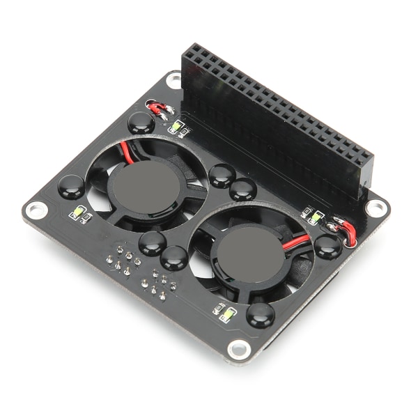 Kylfläkt för Raspberry Pi Kylfläns Expansionskort LED-ljus Dubbla Fläktar C2448