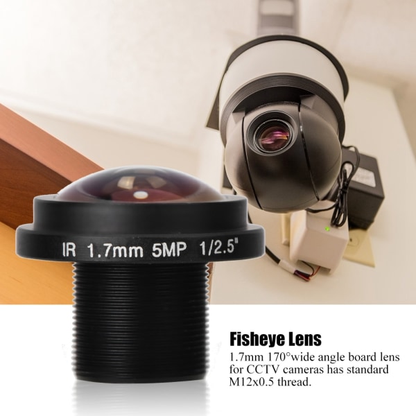 Nytt brett 5mp 1,7 mm 170° vidvinkel LENS Security Fisheye View for CCTV-kamera