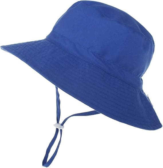 Solhatt Barn Sommer UPF 50+ Jenter Bøttehatt Bredbrem Strandhatter for Gutter 0-7 År 2-pakning