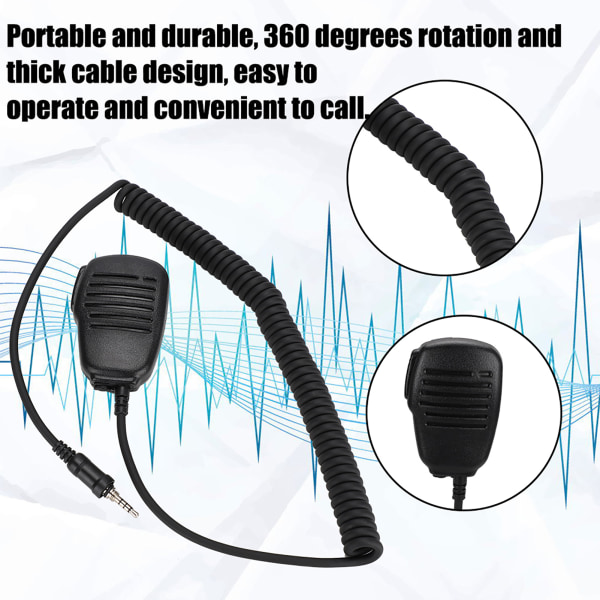 Vattentät PTT handhållen mikrofonhögtalare Mic Fit för Yaesu Vertex VX‑6R VX‑7R