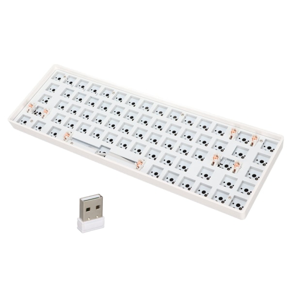 DIY mekanisk tastatursæt 68 taster 2.4G trådløs 65 procent layout switch Hot swap brugerdefineret gaming tastatur hvid