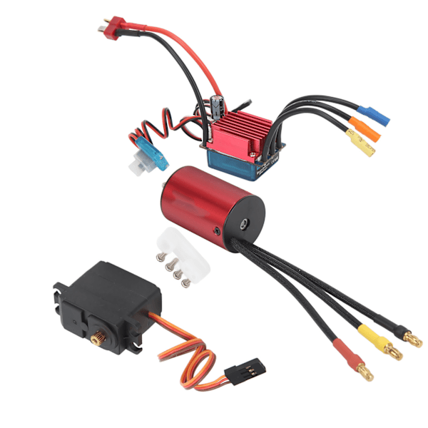 3600KV borstlös motor S35A ESC med 2,2 kg Metal Gear Servo Combo Set CNC-bearbetning för 1/14 för 1/16 RC-bil
