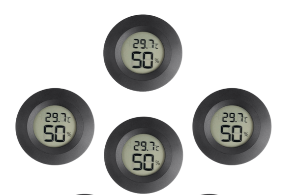 Mini hygrometertermometer, LCD digitalt hygrometer, lite innendørs hygrometertermometer, hjemmetermometer hygrometer, reptil 4pc