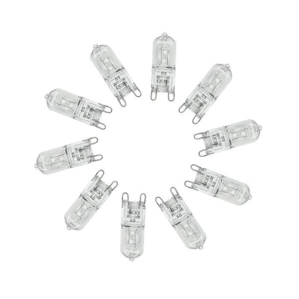 Förpackning med 10 G9 Halogenlampor - Varmvit 25W AC 230V