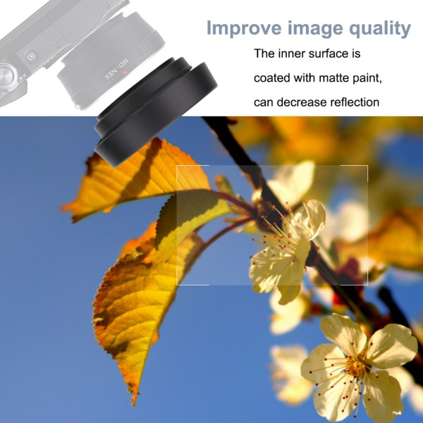 Lett metall ventilert kameralinsehette med dekseltilbehør (49 mm)