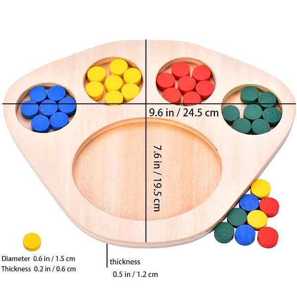 Børns træ runde plade farvesortering bræt pædagogisk træspil legetøj børn gave