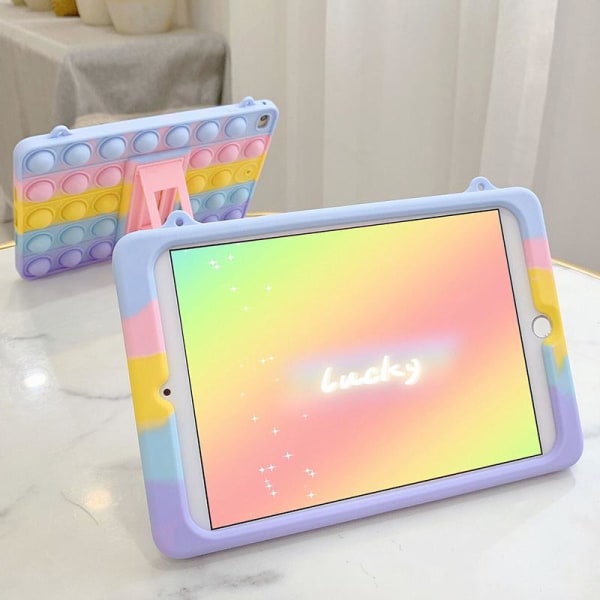 Rainbow Bubble Støtsikkert silikonetui til iPad Mini 6 med sammenleggbart stativ (iPad Mini 6)