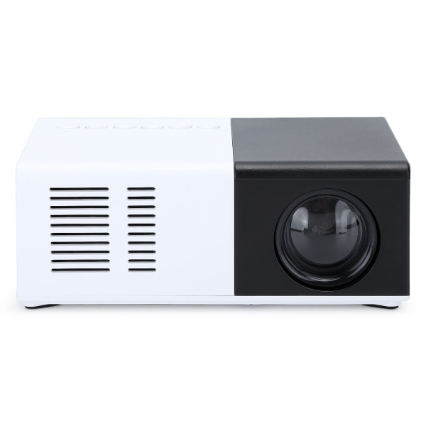 Miniprojektor bærbar sort og hvid LED-projektionsmaskine med stativ 100-240VEU-stik