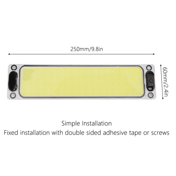 2 st Bil Interiörläslampa 108COBs 32W 600lm 6000K LED Panel Kupollampa IP54 Auto Taklampa med Strömbrytare DC12‑24V