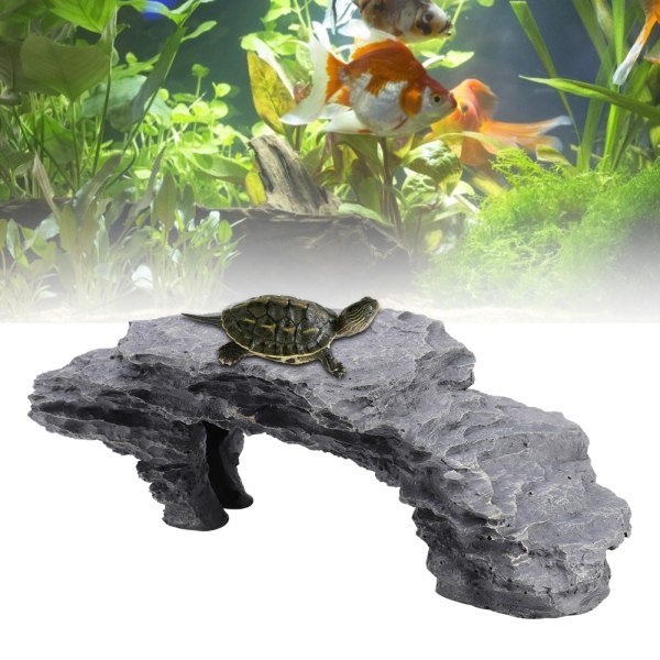 Hiding Cave Aquarium Skildpadde Krybdyr Basking Skjul Habitat Dekoration Ornament