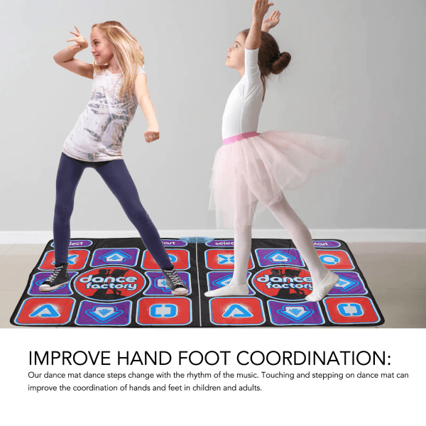 Dance Mat Musical Elektroninen Double User Rhythm Kannettava sähköinen tanssilattiamatto lapsille aikuisille