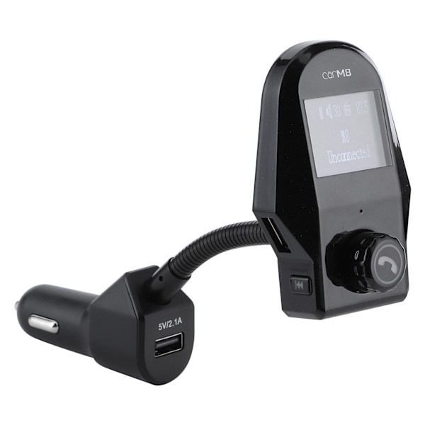 Auton FM-lähetin langaton Bluetooth MP3-soitin laturi sisäänrakennettu mikrofoni AUX-kaapelilla
