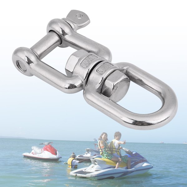 Raskaankaluston 304 Ruostumattomasta Teräksestä Valmistettu Kääntyvä Rengas Snap Rolling Shackle -laite (10 mm)