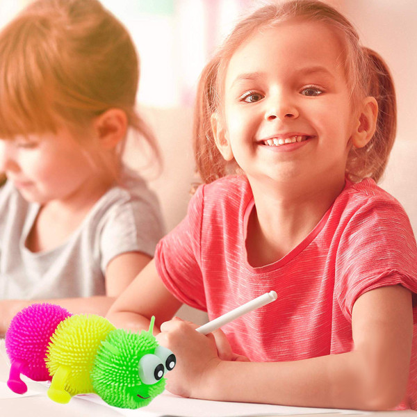 Glowing Puffer Toy Myk Caterpillar Toy Anti Stress Hår Caterpillar Toy for barn