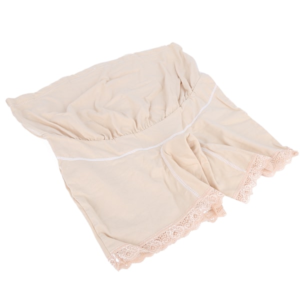 Graviditetsbyxor med hög midja, mjuka, elastiska, justerbara boyshorts, hudfärg, XL