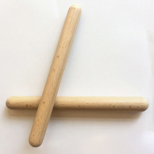 1 pari Wood Claves -lyömäsoittimet Natural Rhythm Sticks