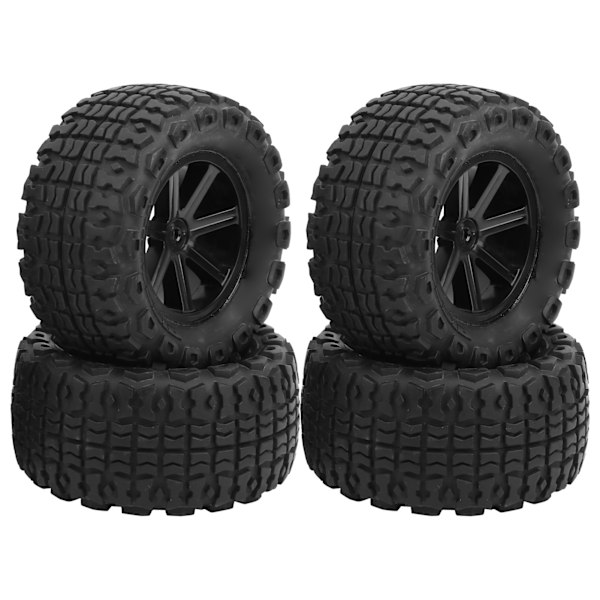 4 kpl 1/10 RC-auton renkaita kumia OffRoad-ajoneuvon renkaat Sqaure Tooth Wheel Tires HIMOTO DREKKERille (Musta 10056)